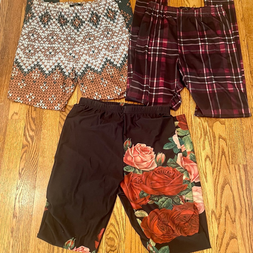 Women’s Size S/M Fashion Leggings 3 Pairs Lily by Firmiana Colorful Patterned